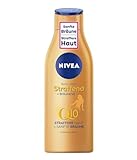 NIVEA Body Lotion Straffend + Bräunend Q10, Pflege für eine sanfte Bräune mit frischem Sommerduft, Hautpflege für straffere Haut in nur 10 Tagen (200 ml)
