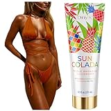 Onyx Suncolada Solarium Creme & Sonnencreme - Bräunungsbeschleuniger & Bräunungscreme mit Happy Skin Formel - Sonnenbank Creme für Schnelle Bräune - Duft nach Ananas - Pflegende Body Lotion